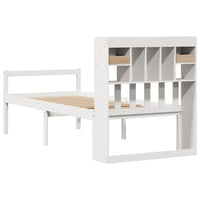 Letto Libreria senza Materasso Bianco 90x190 cm Massello Pino 3322042