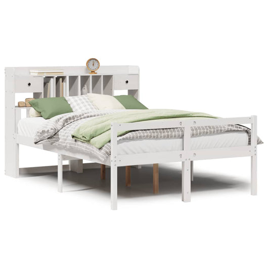 vidaXL Letto Libreria senza Materasso Bianco 140x190 cm Legno di Pino