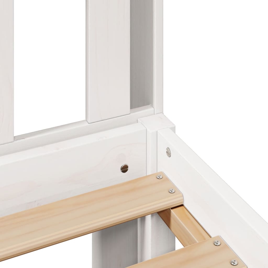 Letto Libreria senza Materasso Bianco 140x190 cm Legno di Pino 3322048