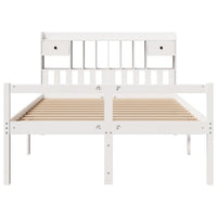 Letto Libreria senza Materasso Bianco 140x200 cm Legno di Pino 3322056