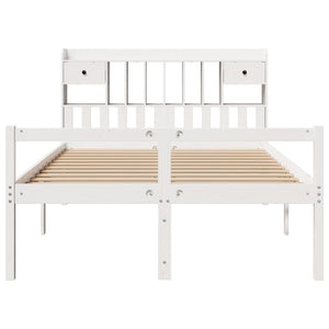 Letto Libreria senza Materasso Bianco 160x200 cm Legno di Pino 3322060