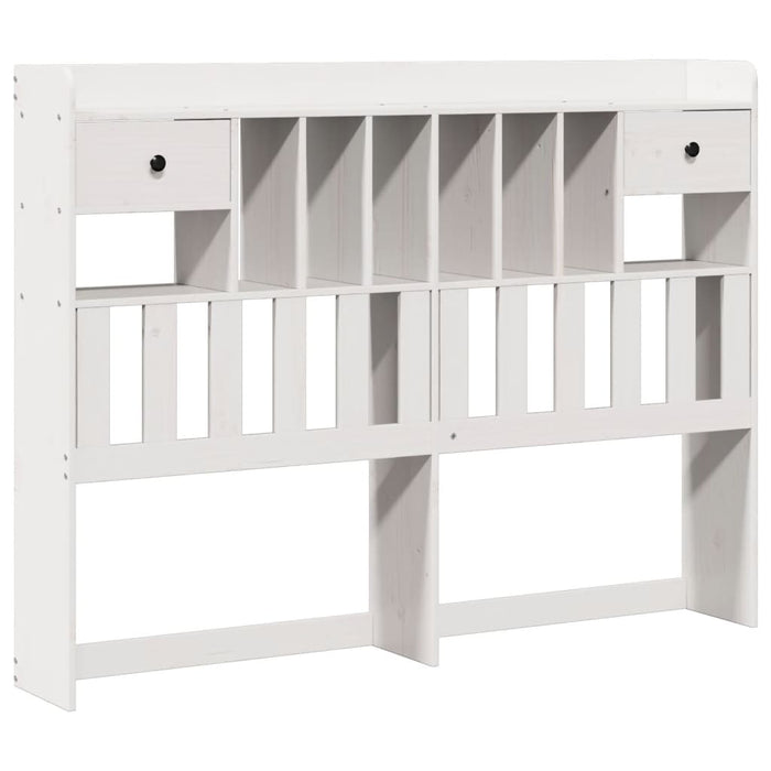 Letto Libreria senza Materasso-Struttura Letto con contenitore Bianco 160x200 cm Legno di Pino 479812