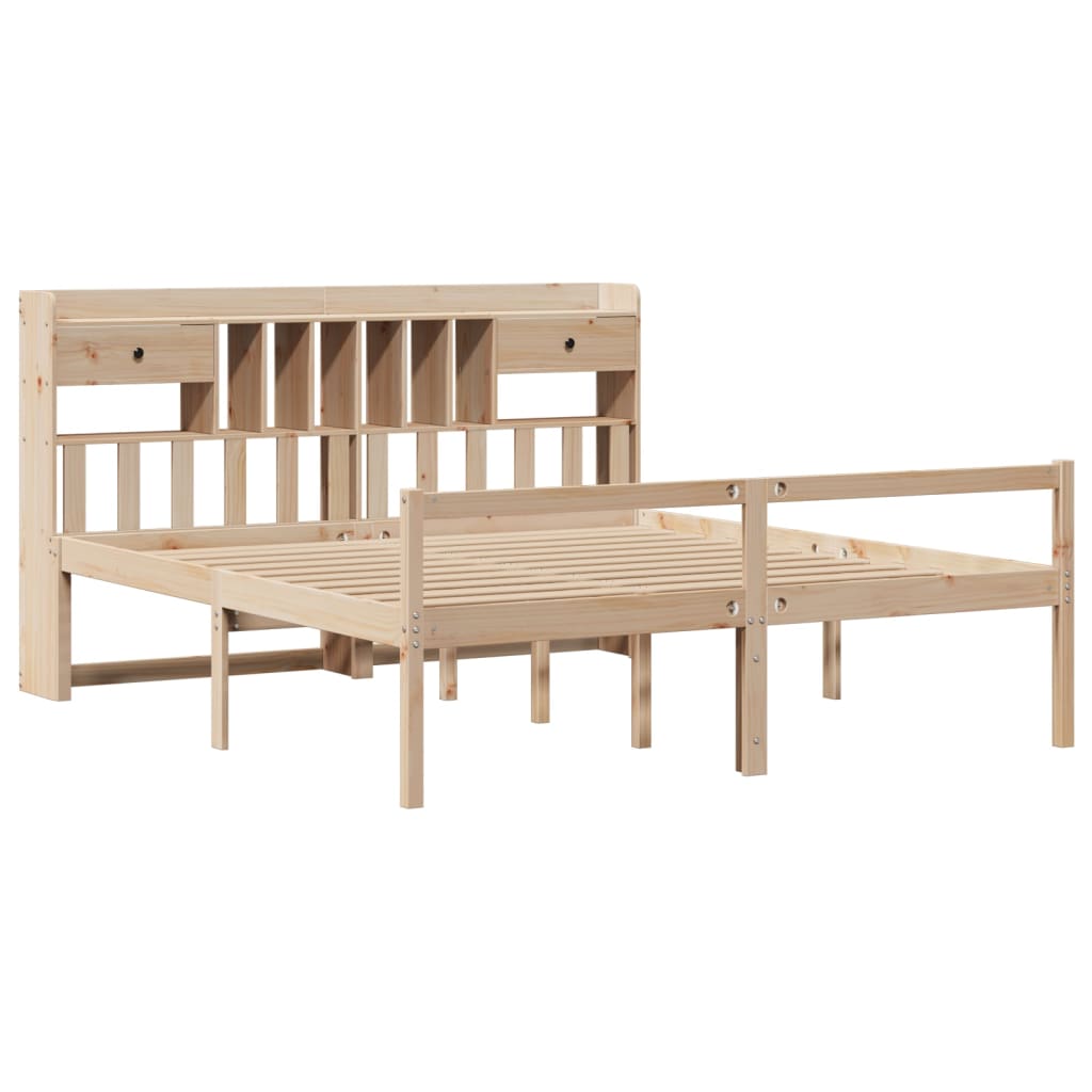 Letto Libreria senza Materasso 180x200 cm in Legno di Pino 3322061