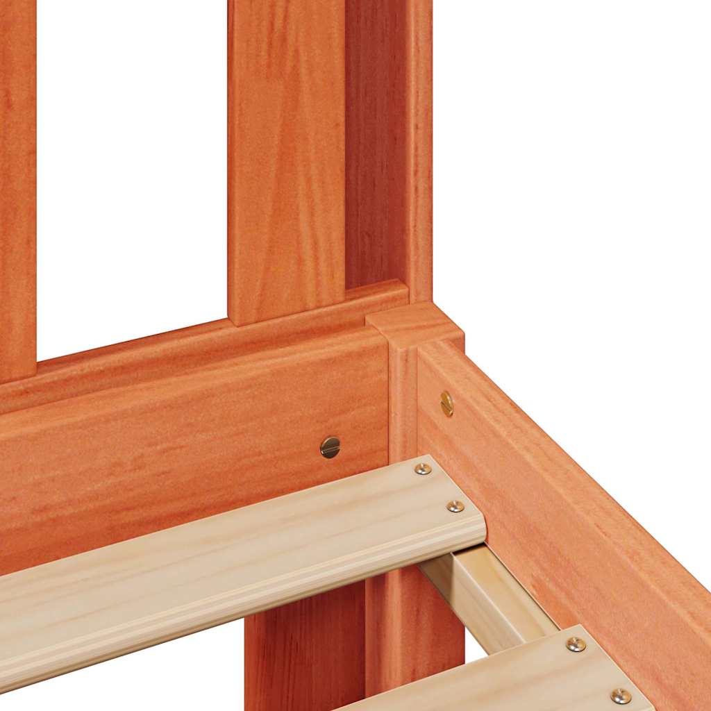 vidaXL Letto Libreria senza Materasso Marrone Cera 75x190 cm in Pino