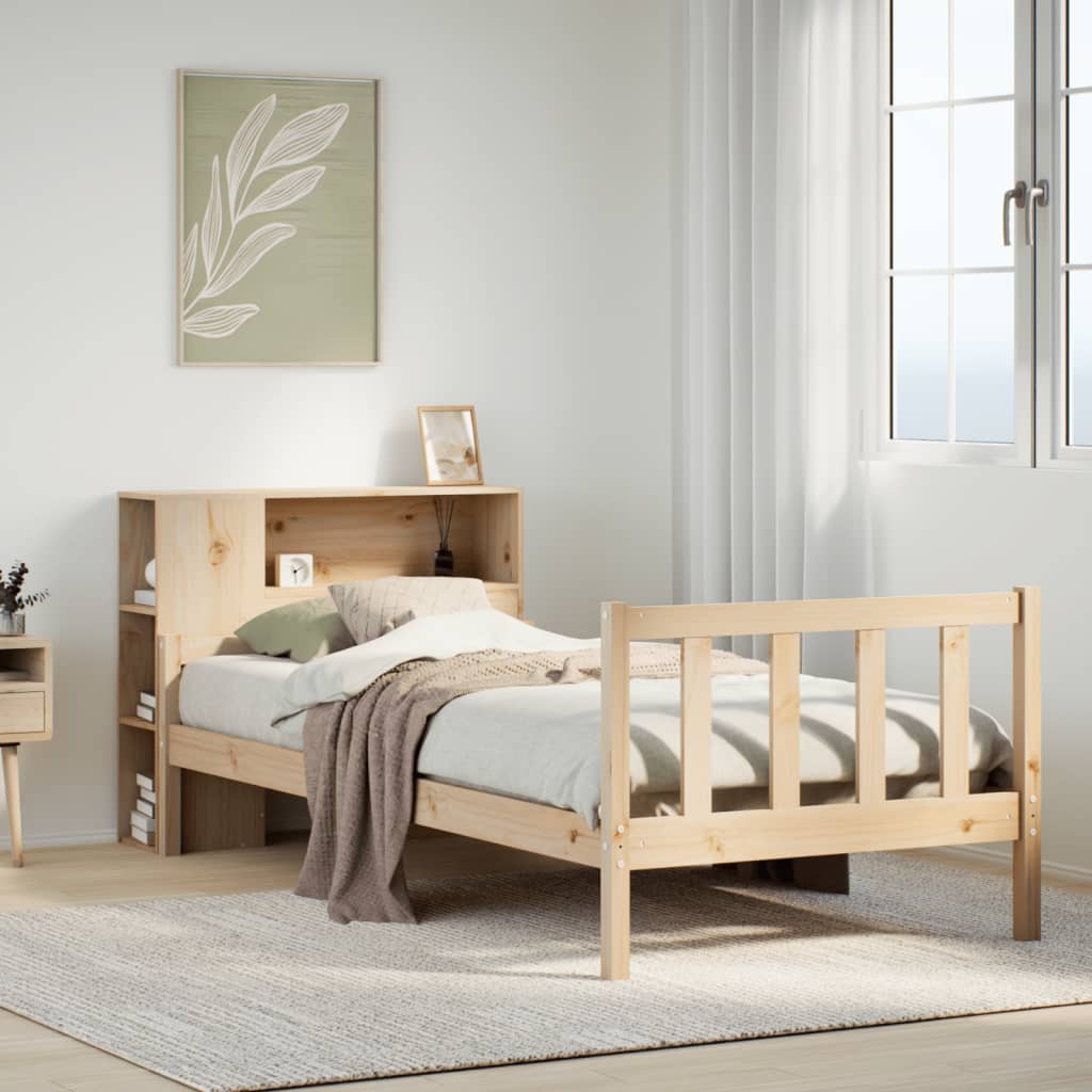 vidaXL Letto Libreria senza Materasso 90x190 cm Legno Massello Pino