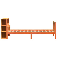 vidaXL Letto Libreria senza Materasso Marrone Cera 75x190 cm Legno