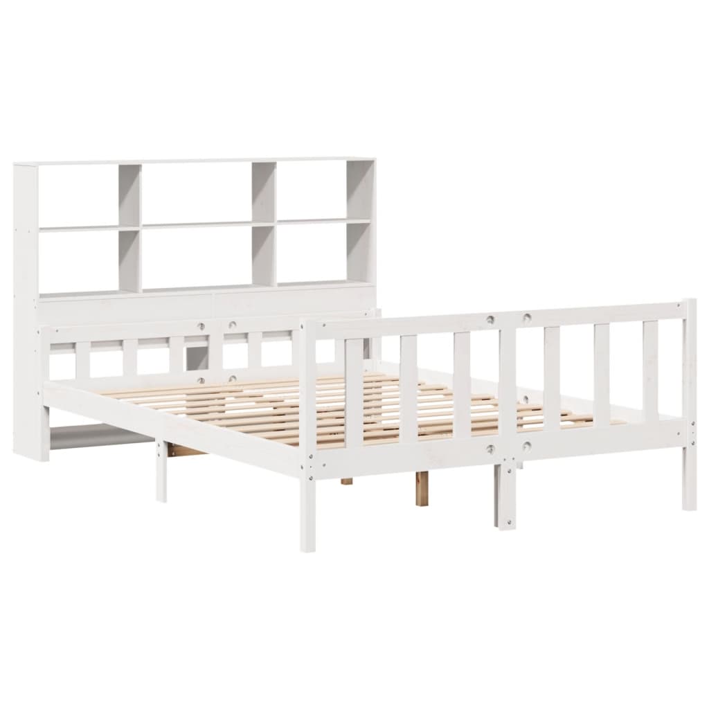 vidaXL Letto Libreria senza Materasso Bianco 160x200 cm Legno di Pino