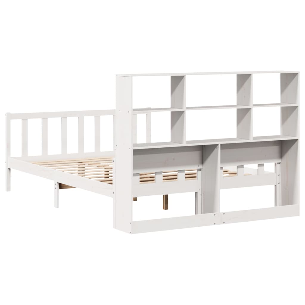 vidaXL Letto Libreria senza Materasso Bianco 160x200 cm Legno di Pino