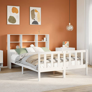 vidaXL Letto Libreria senza Materasso Bianco 160x200 cm Legno di Pino