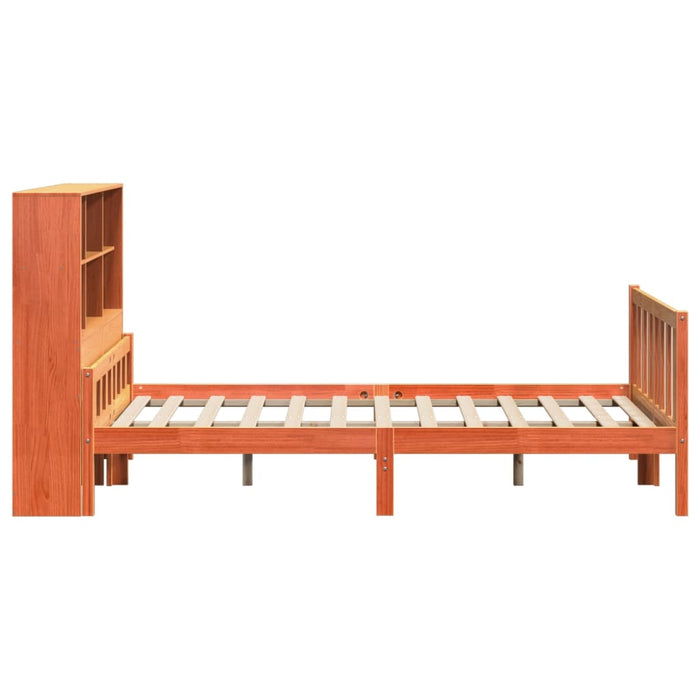vidaXL Letto Libreria senza Materasso Marrone Cera 150x200 cm Legno