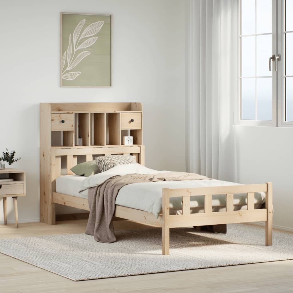 vidaXL Letto Libreria senza Materasso 90x190 cm Legno Massello Pino