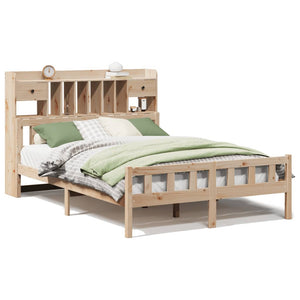 Letto Libreria senza Materasso-Struttura Letto con contenitore 160x200 cm in Legno di Pino 444291