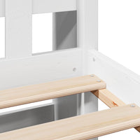 Letto Libreria senza Materasso-Struttura Letto con contenitore Bianco 160x200 cm Legno di Pino 442221