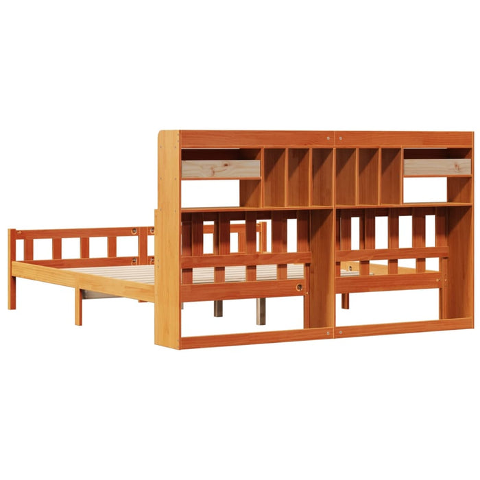 vidaXL Letto Libreria senza Materasso Marrone Cera 180x200 cm in Pino