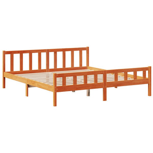 vidaXL Letto Libreria senza Materasso Marrone Cera 180x200 cm in Pino