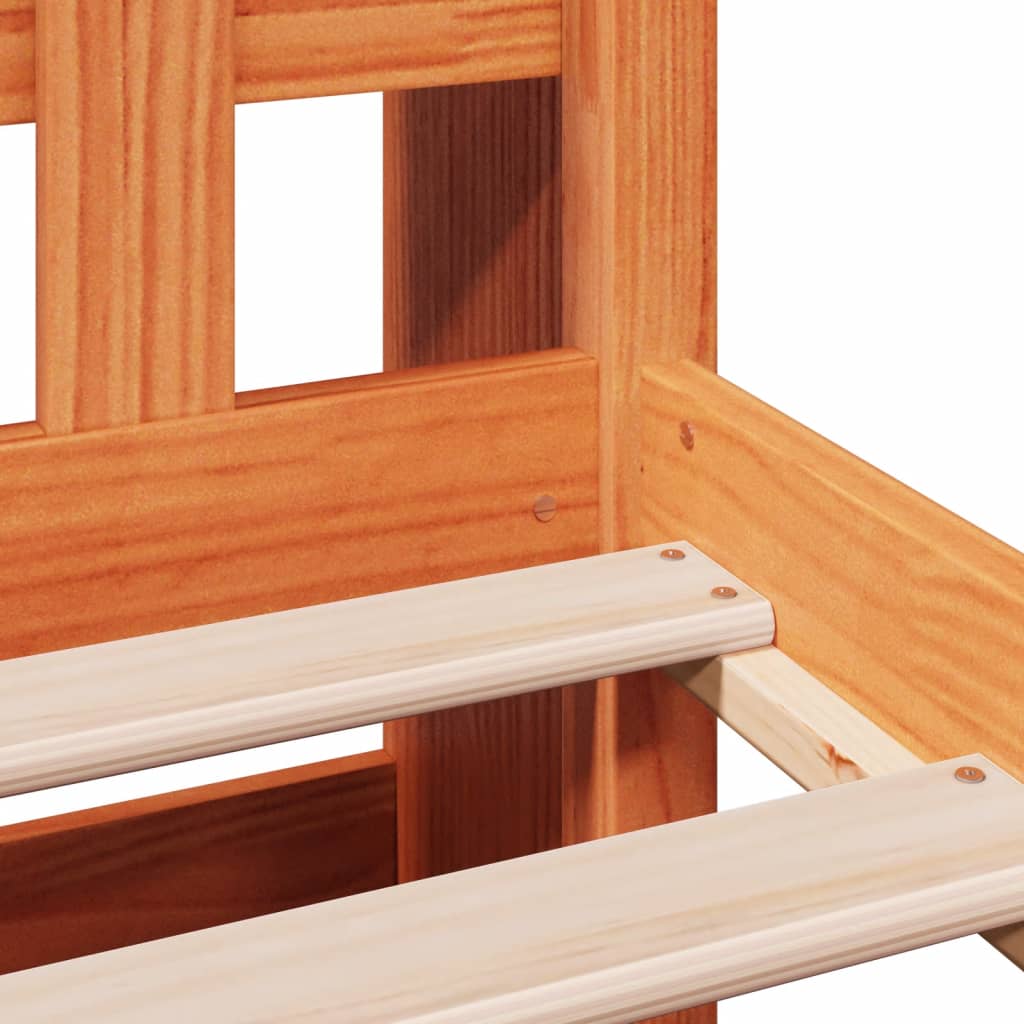 vidaXL Letto Libreria senza Materasso Marrone Cera 180x200 cm in Pino