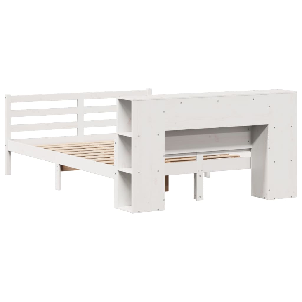 vidaXL Letto Libreria senza Materasso Bianco 135x190 cm Legno di Pino
