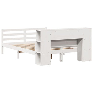 vidaXL Letto Libreria senza Materasso Bianco 135x190 cm Legno di Pino