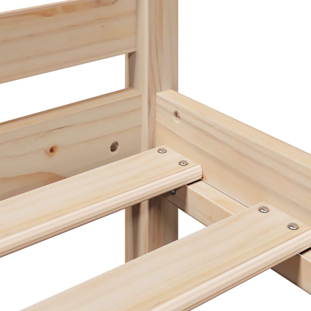 Letto Libreria senza Materasso-Struttura Letto con contenitore 140x200 cm in Legno di Pino 685376