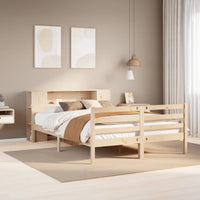 Letto Libreria senza Materasso-Struttura Letto con contenitore 140x200 cm in Legno di Pino 685376