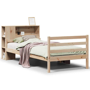 Letto Libreria senza Materasso-Struttura Letto con contenitore 100x200 cm in Legno di Pino 936483