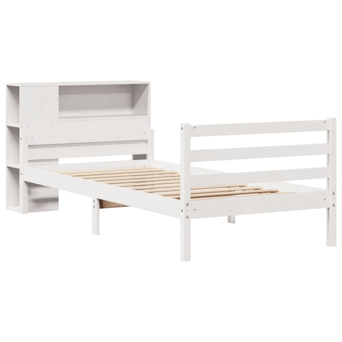 vidaXL Letto Libreria senza Materasso Bianco 100x200 cm Legno di Pino