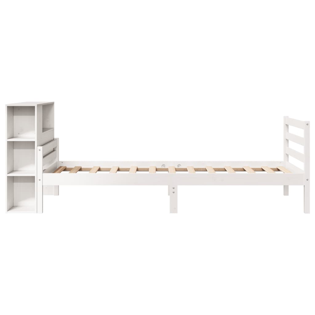 vidaXL Letto Libreria senza Materasso Bianco 100x200 cm Legno di Pino