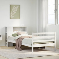 vidaXL Letto Libreria senza Materasso Bianco 100x200 cm Legno di Pino