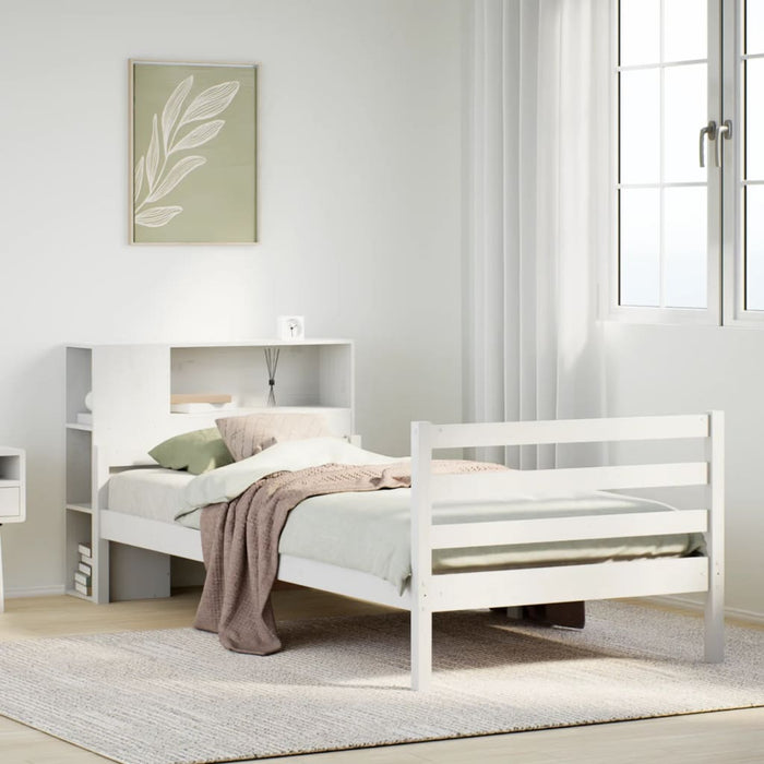 vidaXL Letto Libreria senza Materasso Bianco 100x200 cm Legno di Pino