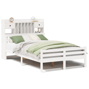 vidaXL Letto Libreria senza Materasso Bianco 135x190 cm Legno di Pino