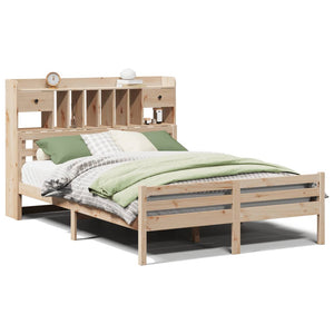 Letto Libreria senza Materasso-Struttura Letto con contenitore 140x190 cm in Legno di Pino 713340