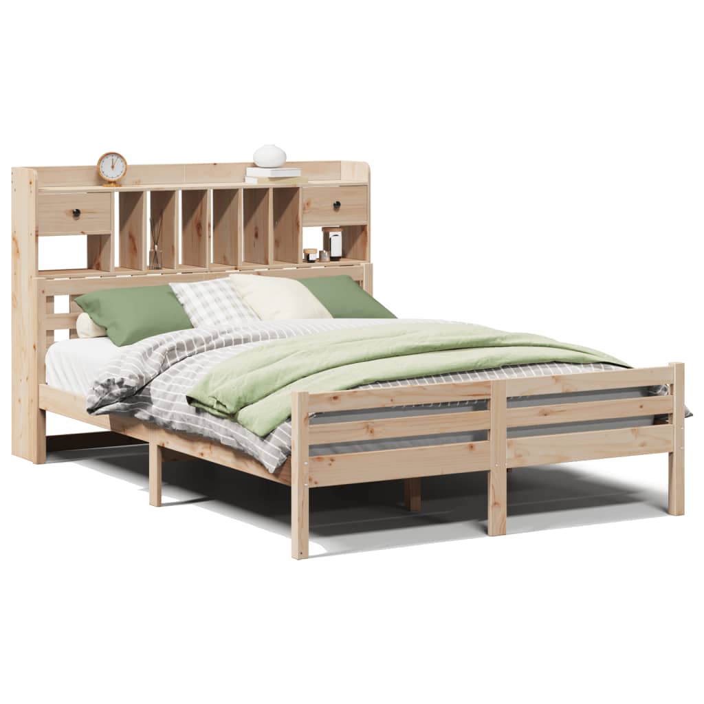 vidaXL Letto Libreria senza Materasso 140x190 cm in Legno di Pino