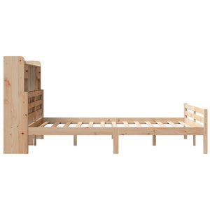 Letto Libreria senza Materasso-Struttura Letto con contenitore 140x190 cm in Legno di Pino 713340