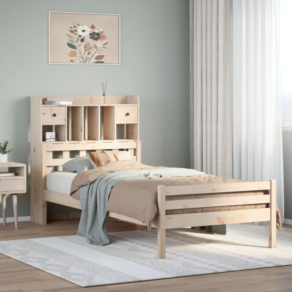 vidaXL Letto Libreria senza Materasso 90x200 cm Legno Massello Pino