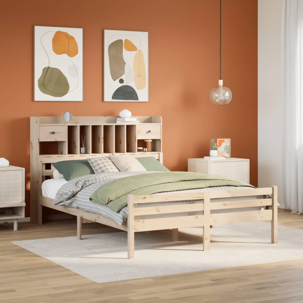 vidaXL Letto Libreria senza Materasso 140x200 cm in Legno di Pino