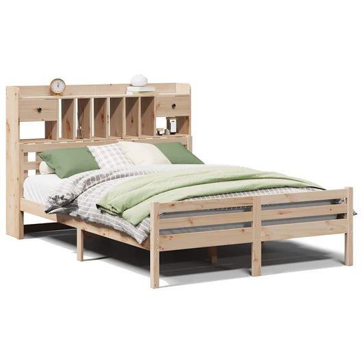Letto Libreria senza Materasso-Struttura Letto con contenitore 160x200 cm in Legno di Pino 794753