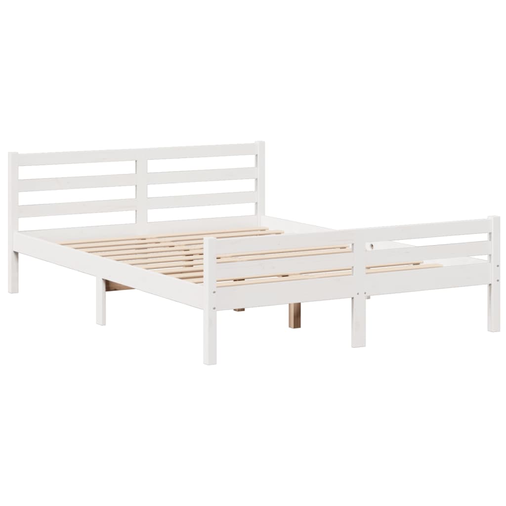 vidaXL Letto Libreria senza Materasso Bianco 160x200 cm Legno di Pino