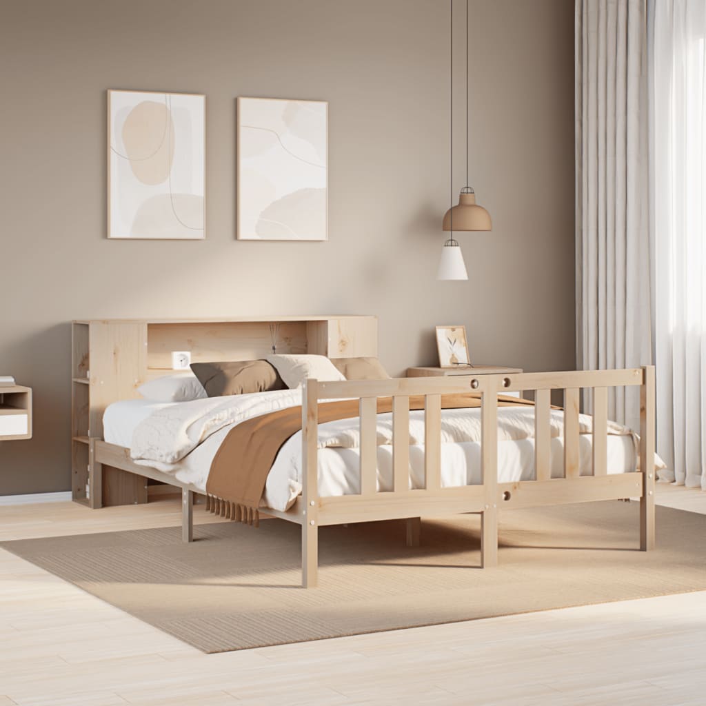 vidaXL Letto Libreria senza Materasso 135x190 cm in Legno di Pino