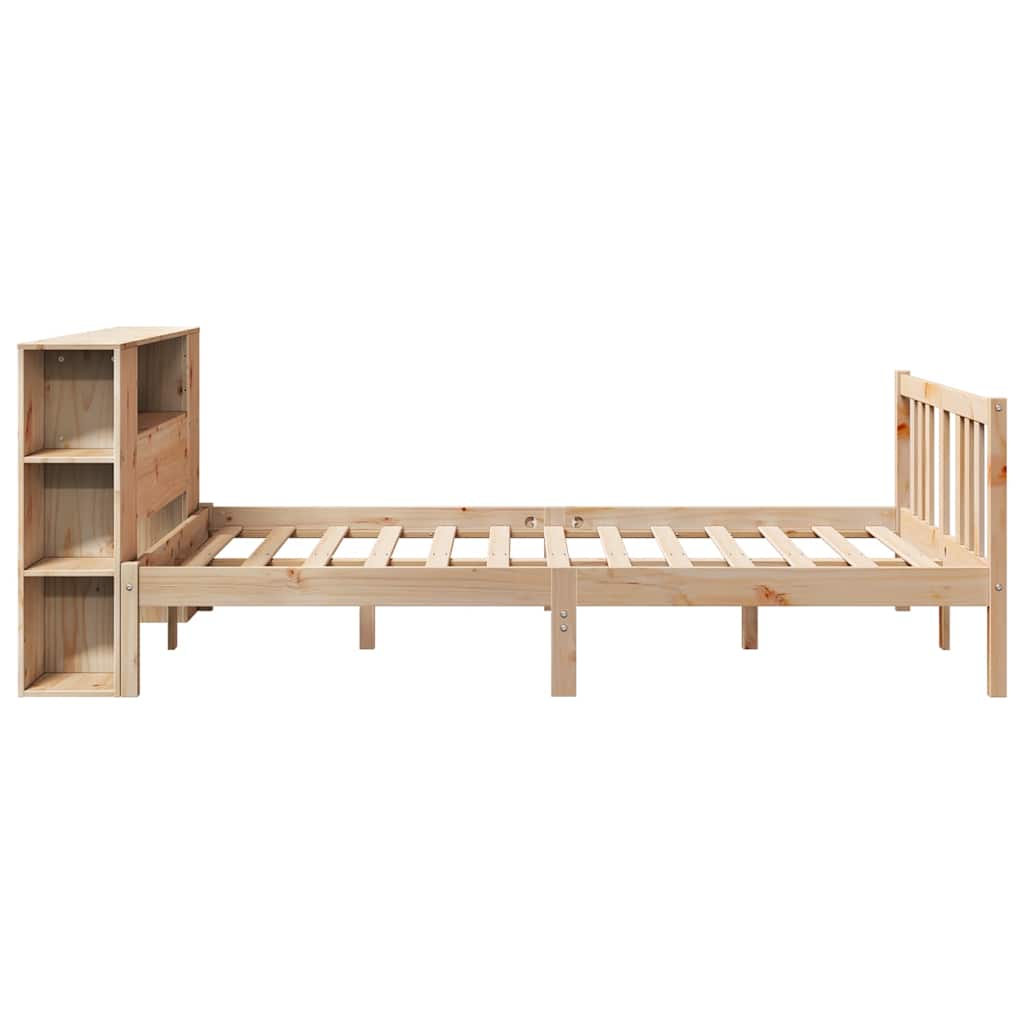 Letto Libreria senza Materasso-Struttura Letto con contenitore 120x200cm Legno Massello di Pino 901324