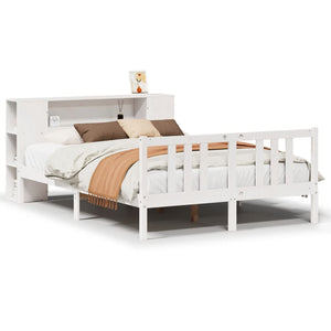 vidaXL Letto Libreria senza Materasso Bianco 140x200 cm Legno di Pino