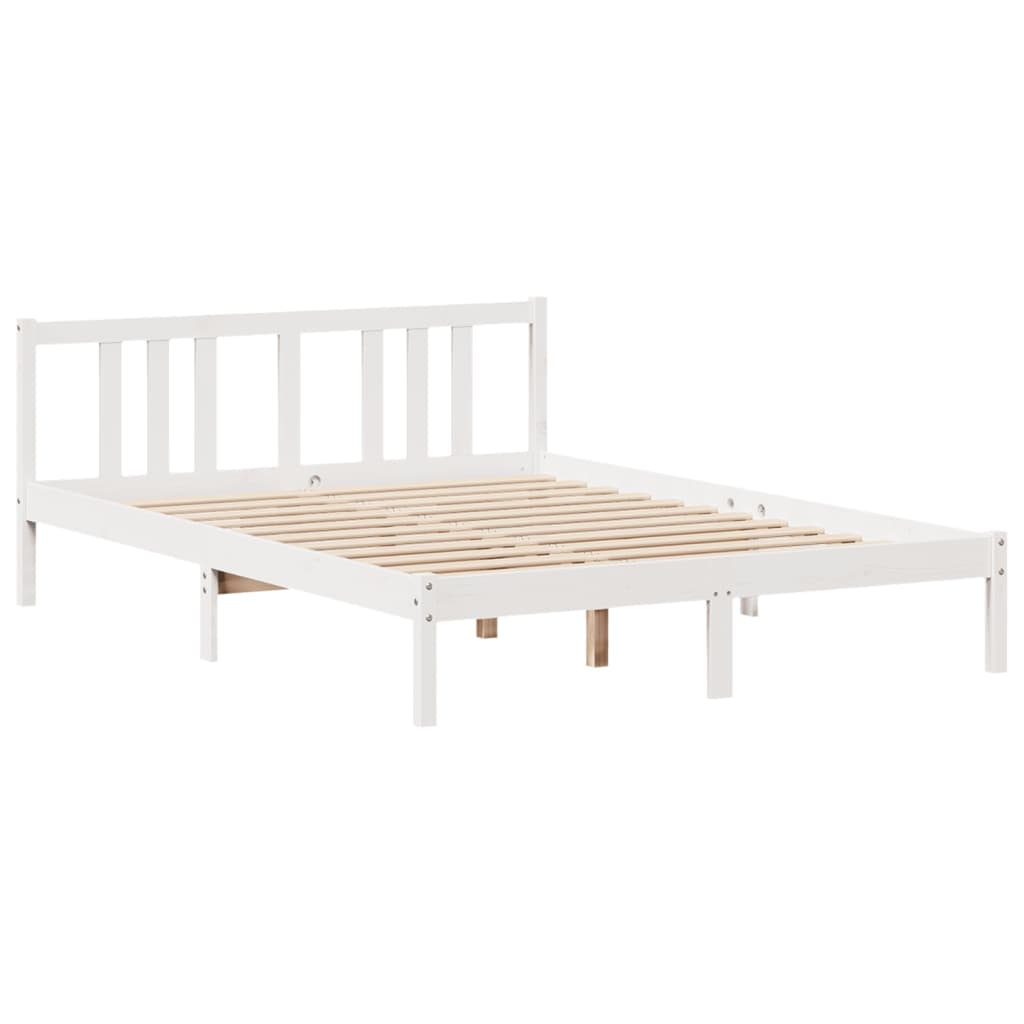 vidaXL Letto Libreria senza Materasso Bianco 140x200 cm Legno di Pino
