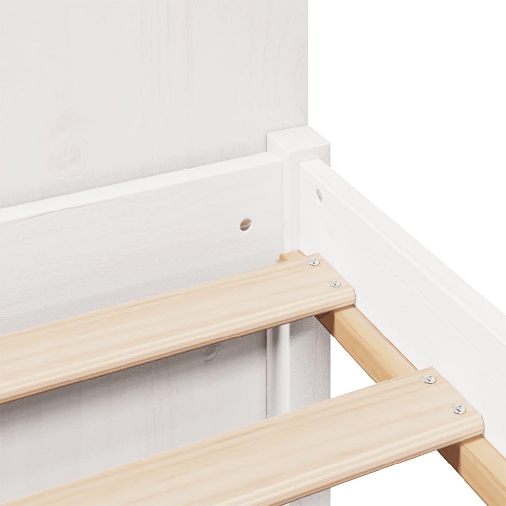 vidaXL Letto Libreria senza Materasso Bianco 140x200 cm Legno di Pino