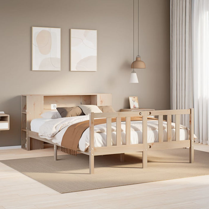 Letto Libreria senza Materasso 150x200 cm in Legno di Pino 3322283
