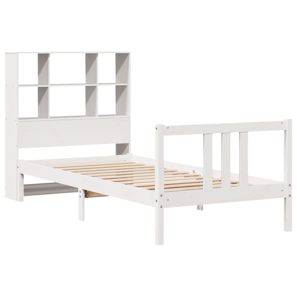 vidaXL Letto Libreria senza Materasso Bianca 90x200 cm Legno di Pino