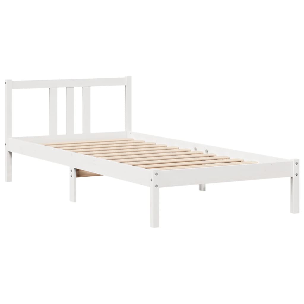 vidaXL Letto Libreria senza Materasso Bianca 90x200 cm Legno di Pino