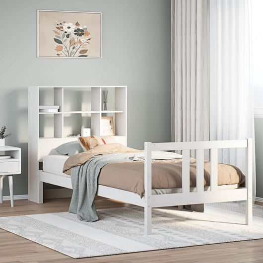 vidaXL Letto Libreria senza Materasso Bianca 90x200 cm Legno di Pino