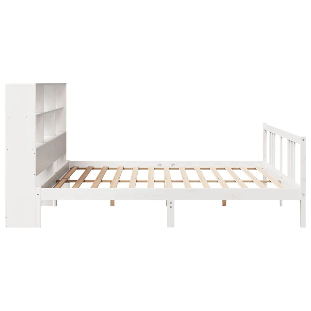 vidaXL Letto Libreria senza Materasso Bianco 200x200 cm Legno di Pino