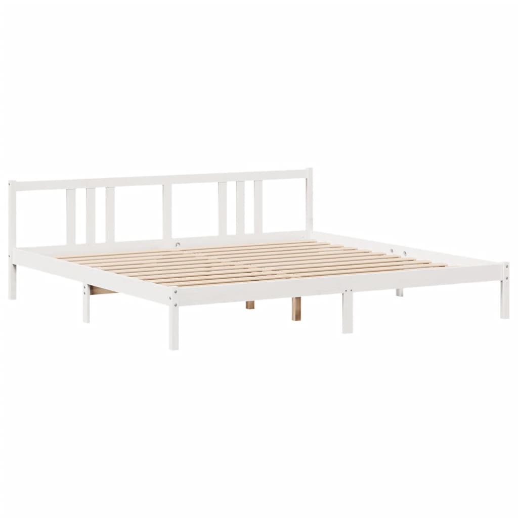 vidaXL Letto Libreria senza Materasso Bianco 200x200 cm Legno di Pino