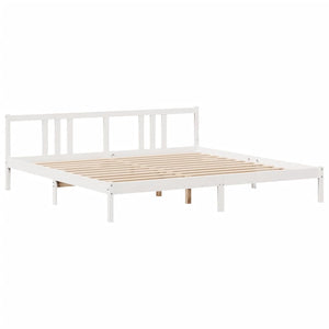 vidaXL Letto Libreria senza Materasso Bianco 200x200 cm Legno di Pino