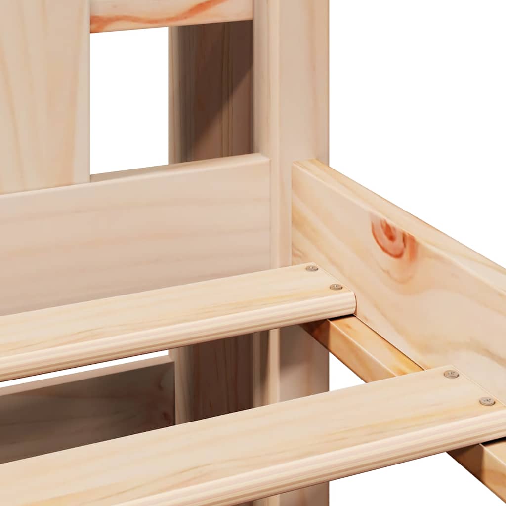 vidaXL Giroletto con Libreria senza Materasso 75x190 cm in Legno Pino